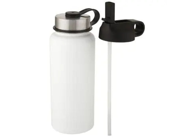 Supra 1L Kupfer-Vakuum Isolierflasche mit 2 Deckeln - Weiß, Vielseitig und auslaufsicher TK Gruppe® Grosshandel 