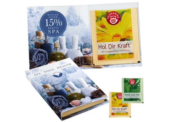 Süßes Briefchen mit Kräuterteebeutel von Teekanne - Individuell bedruckbar TK Gruppe® Grosshandel 