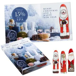 Süßes Briefchen mit Mini Schoko-Weihnachtsmännchen - Standardmotiv für besondere Grüße TK Gruppe® Grosshandel 