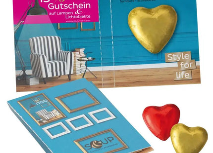 Süßes Briefchen mit Schokoladenherz und Personalisiertem Druck TK Gruppe® Grosshandel 
