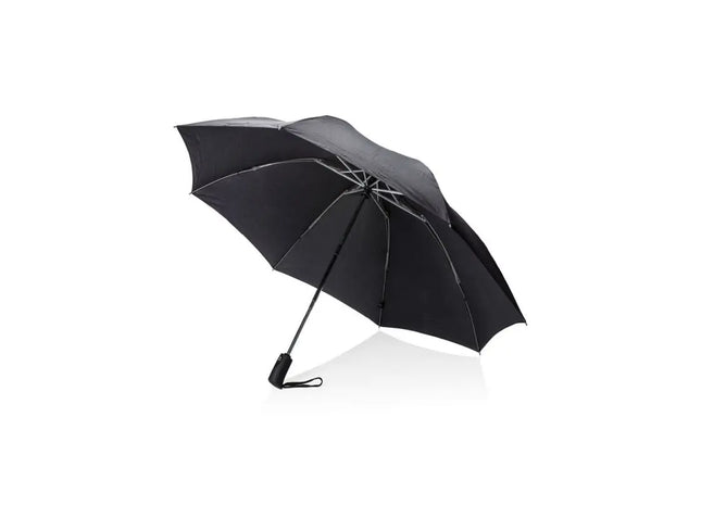 Swiss Peak AWARE™ 23 faltbarer umgekehrter Regenschirm - Schwarz Stilvoll & Praktisch Premium-Regenschutz TK Gruppe® Grosshandel 