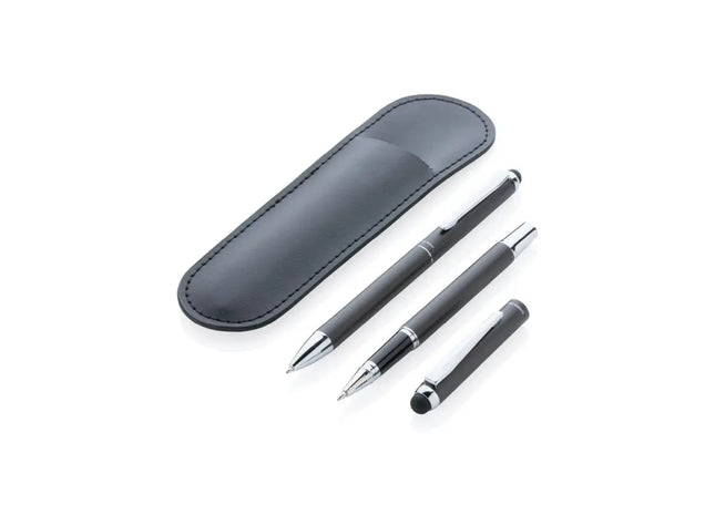 Swiss Peak Deluxe Schreibset in edlem PU-Lederetui - Schwarz TK Gruppe® Grosshandel 