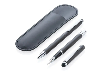 Swiss Peak Luxus Stifteset in PU-Lederetui, Schwarz - Elegantes Schreibset TK Gruppe® Grosshandel 