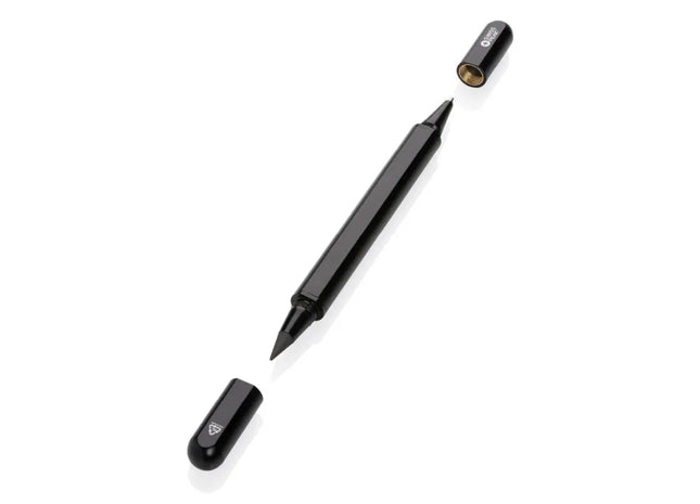 Swiss Peak Storm Dual-Tip-Stift aus RCS recyceltem Aluminium - Schwarz, Umweltfreundlich, Premium TK Gruppe® Grosshandel 