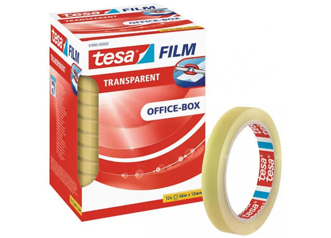 TESA Klebefilm, 66m x 12mm – Zuverlässiges Klebeband, Preis pro Rolle TK Gruppe® Grosshandel 