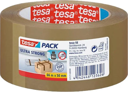 TESA Ultra Starkes Braunes Packband, 66x50mm – Zuverlässiges Klebeband für sicheres Verpacken TK Gruppe® Grosshandel 