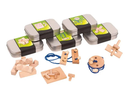 THINK ABOUT Geschicklichkeitsspiel, 5-fach Sortiert, Silber, Intellektuell & Spaß TK Gruppe® Grosshandel 