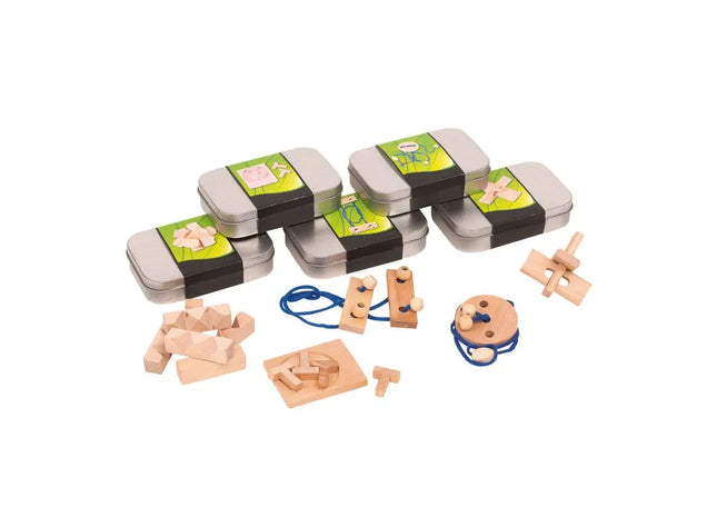 THINK ABOUT Geschicklichkeitsspiel, 5-fach Sortiert, Silber, Intellektuell & Spaß TK Gruppe® Grosshandel 
