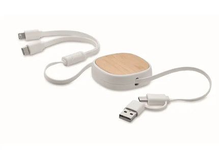 TOGOBAM Einziehbares USB-Ladekabel - Reinweiß TK Gruppe® Grosshandel 