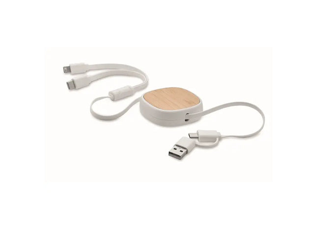 TOGOBAM Einziehbares USB-Ladekabel - Reinweiß TK Gruppe® Grosshandel 