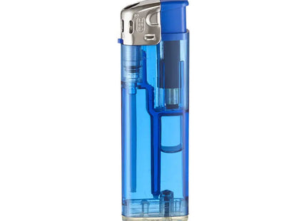 TOM Elektronik-Feuerzeug QM-506 - Transparent Blau – Modern, zuverlässig, langlebig TK Gruppe® Grosshandel 