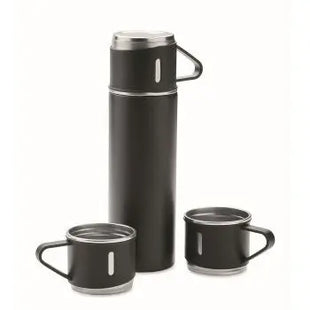 TONIA 2-teiliges Set: Flasche & Becher, Schwarz, Isoliert & Stilvoll TK Gruppe® Grosshandel 