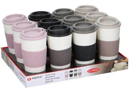 Reisebecher 450ml 4er-Set aus PP/TPR TK Gruppe® Grosshandel 