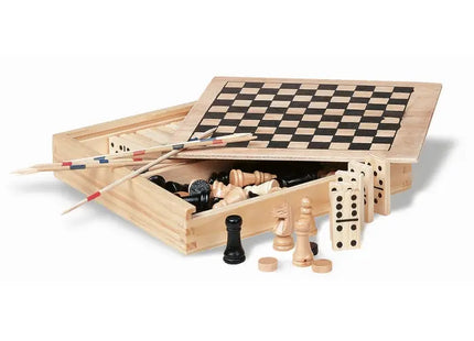 TRIKES Spielesammlung in Holzbox, Vielseitig & Langlebig, Familienfreundlich TK Gruppe® Grosshandel 