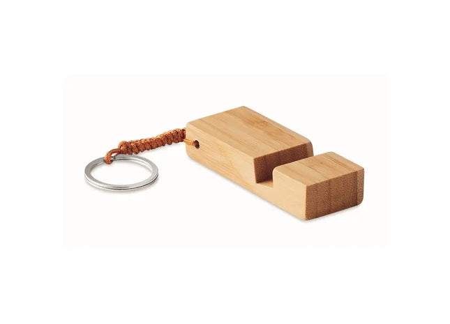 TRINEU Schlüsselring mit Halter - Holzoptik TK Gruppe® Grosshandel 