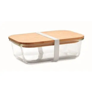 TUNDRA LUNCHBOX aus Glas mit Bambusdeckel - Transparent, Stilvoll & Öko TK Gruppe® Grosshandel 