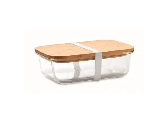 TUNDRA LUNCHBOX aus Glas mit Bambusdeckel - Transparent, Stilvoll & Öko TK Gruppe® Grosshandel 