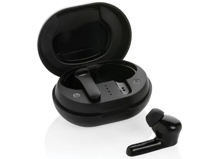TWS Ohrhörer aus RCS-zertifiziertem recyceltem Kunststoff - Schwarz TK Gruppe® Grosshandel 
