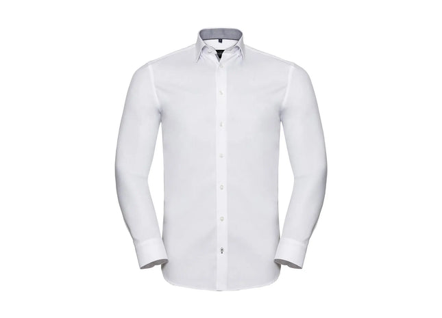 Tailored Contrast Herringbone Shirt LS TK Gruppe® Grosshandel 