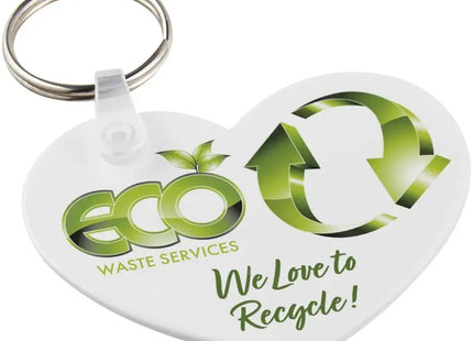 Tait Schlüsselanhänger in Herzform aus Recyceltem Material - Reinweiß TK Gruppe® Grosshandel 