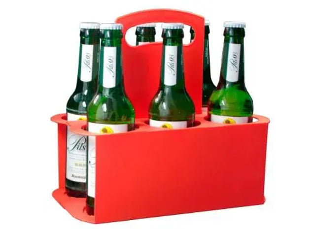 Take 6 Bierflaschenträger in Standard-Rot - Praktisch & Stilvoll TK Gruppe® Grosshandel 