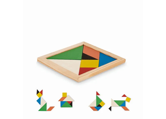 Tangram-Puzzle Holz TANGRAM - Holz: Kreatives Legespiel für knifflige Denkaufgaben TK Gruppe® Grosshandel 