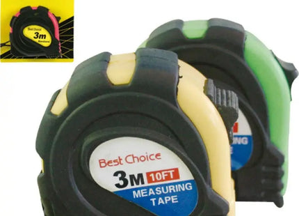 Tape Measure Reel 3m Encased in Rubber-Grip Housing 6x6x3cm TK Gruppe® Grosshandel 