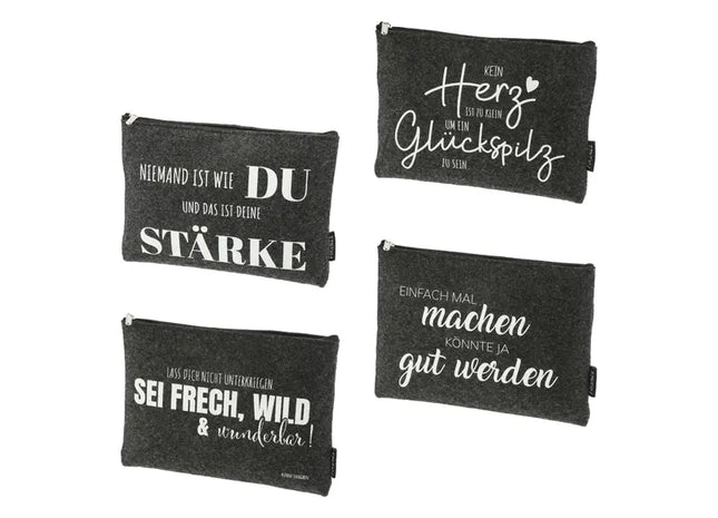 Tasche aus Filz, ca. 21,5x15,5 cm, 4er-Set – Stilvolle Filzbeutel | Moderne Filz-Aufbewahrungstaschen TK Gruppe® Grosshandel 