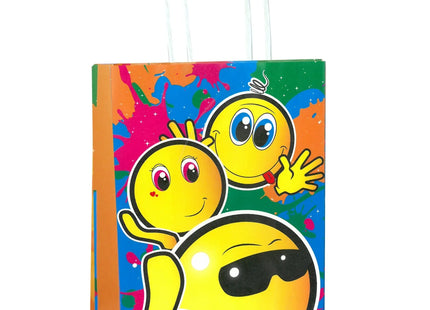 Tasche mit Smile-Face & Griff, 14x21x7 cm, Trendiges Design, Gelb TK Gruppe® Grosshandel 