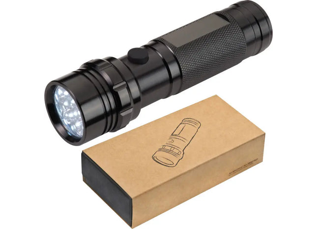 Taschenlampe mit 14 LEDs in einer Box - Schwarz Kompaktes Beleuchtungskit für vielseitigen Gebrauch TK Gruppe® Grosshandel 