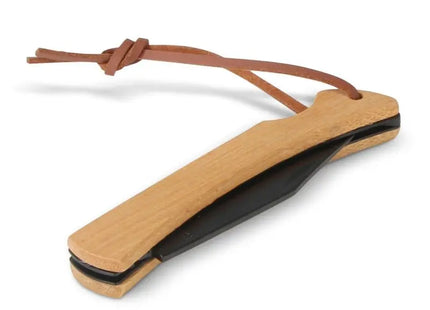 Taschenmesser aus Bambus - Schwarz Stilvolles und robustes Klappmesser für vielseitige Anwendungen TK Gruppe® Grosshandel 