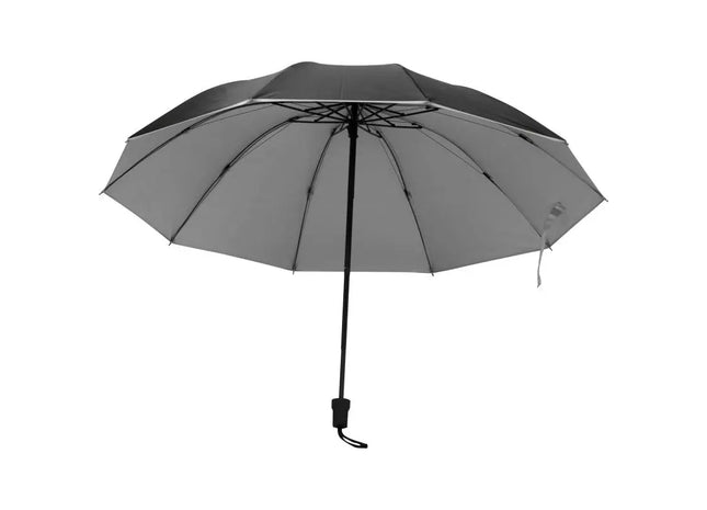 Taschenschirm aus Pongee mit silbernem Innenteil in Schwarz - Stilvoller Schutz bei Regen TK Gruppe® Grosshandel 