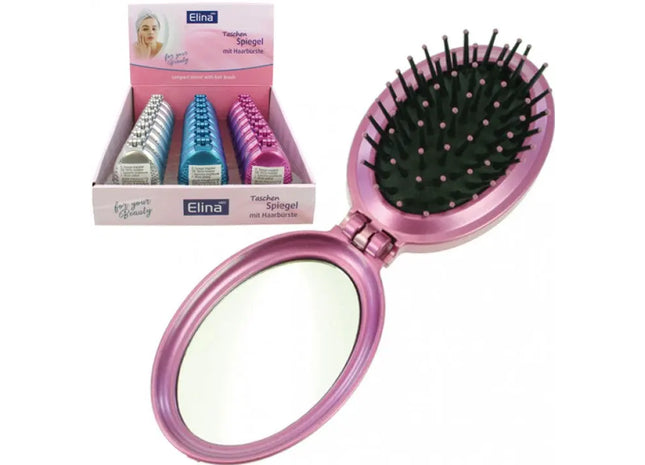 Taschenspiegel oval zusammenklappbar mit Griff. 8x5.5cm TK Gruppe® Grosshandel 