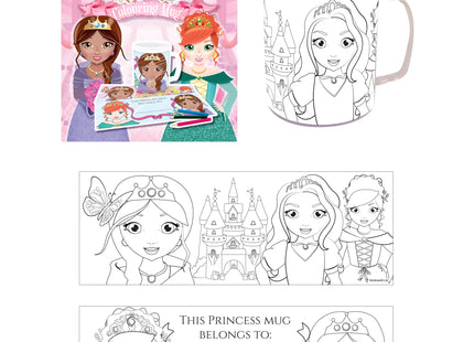 Tasse zum Ausmalen Prinzessin, 2 Designs, kreative Kindertasse, Farbwechselbecher TK Gruppe® Grosshandel 