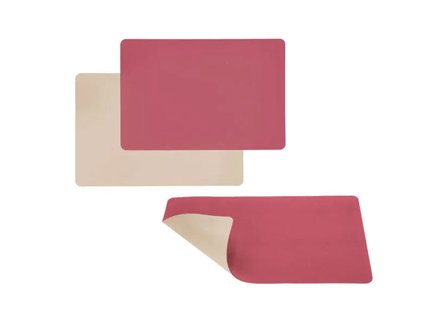 PVC Tischset 45x30cm in Berry/Taupe - Stilvolle & Langlebige Tischunterlagen für Esstische TK Gruppe® Grosshandel 