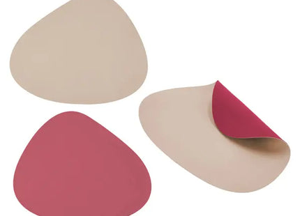 PVC Tischset Stone Design in Berry/Taupe - Stilvolle & Robuste Esstischunterlagen TK Gruppe® Grosshandel 