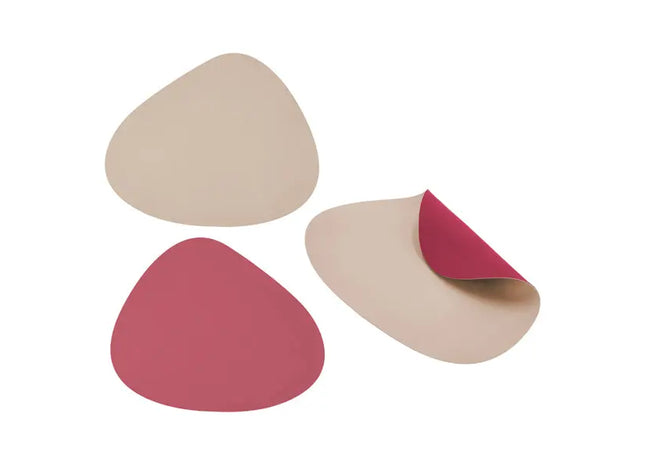 PVC Tischset Stone Design in Berry/Taupe - Stilvolle & Robuste Esstischunterlagen TK Gruppe® Grosshandel 