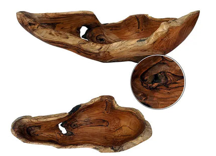 Teakholz Gefäß, längliche Form, ca. 60cm lang TK Gruppe® Grosshandel 