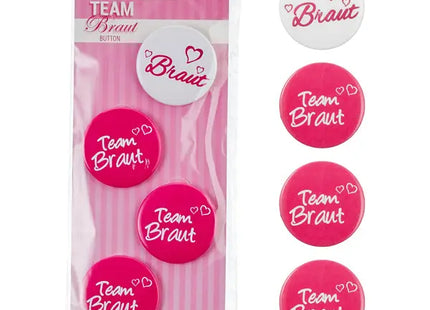 Team Braut Anstecker 4er Set – Ideal für Junggesellinnenabschiede TK Gruppe® Grosshandel 