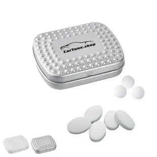 Techno-Dose mit 20g Pfefferminzpastillen – Individuell bedruckt für Frische TK Gruppe® Grosshandel 
