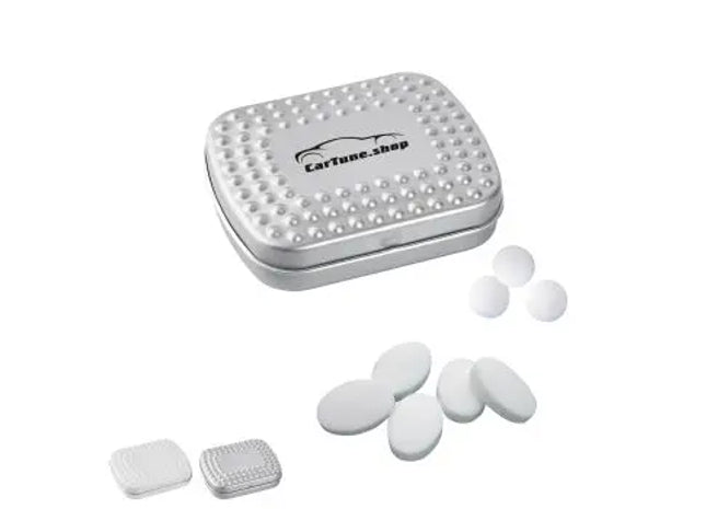 Techno-Dose mit 20g Pfefferminzpastillen – Individuell bedruckt für Frische TK Gruppe® Grosshandel 