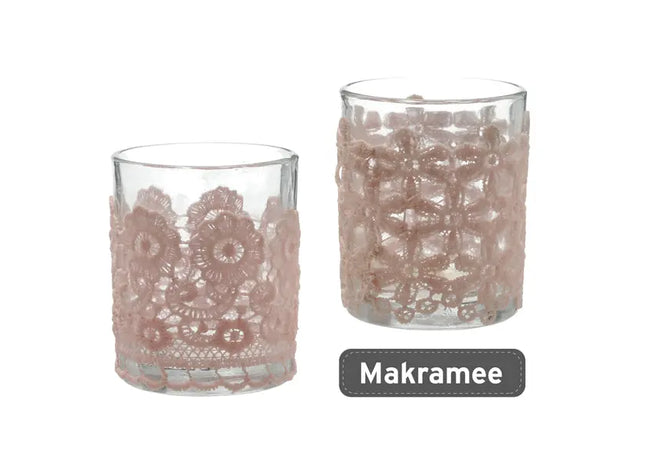 Teelichthalter Makramee, 2er-Set, ca. 7,5 cm hoch – Boho-Kerzenhalter | Stilvolle Lichter TK Gruppe® Grosshandel 