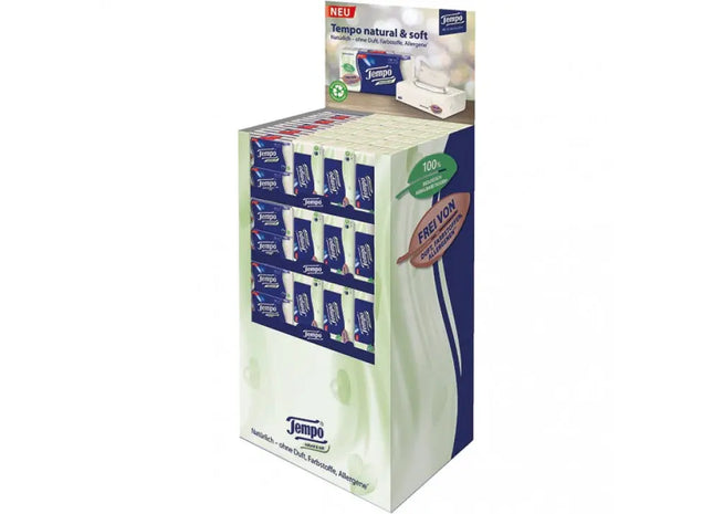 Tempo Natur & Weich Taschentücher 84er Display - Sanft für Haut TK Gruppe® Grosshandel 
