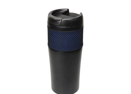 Temptation Großer Isolierbecher mit Manschette 500 ml, Schwarz-Blau, Stilvoll TK Gruppe® Grosshandel 