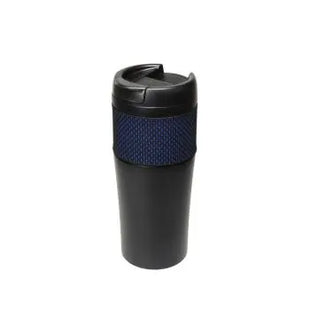 Temptation Großer Isolierbecher mit Manschette, 500ml, Schwarz-Blau TK Gruppe® Grosshandel 