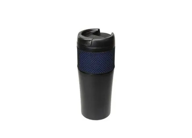 Temptation Großer Isolierbecher mit Manschette, 500ml, Schwarz-Blau TK Gruppe® Grosshandel 