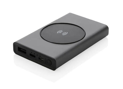 Terra 5000mAh Powerbank aus RCS Aluminium, 5W kabellos - Grau Öko-Freundliche Energiequelle TK Gruppe® Grosshandel 