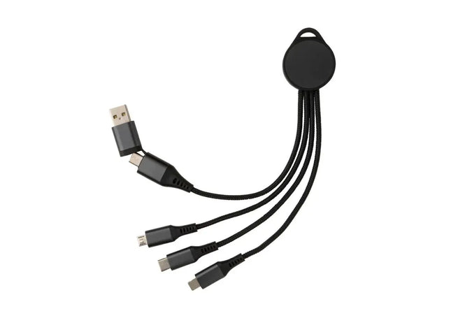 Terra 6-in-1 Ladekabel aus RCS-recyceltem Aluminium - Grau TK Gruppe® Grosshandel 