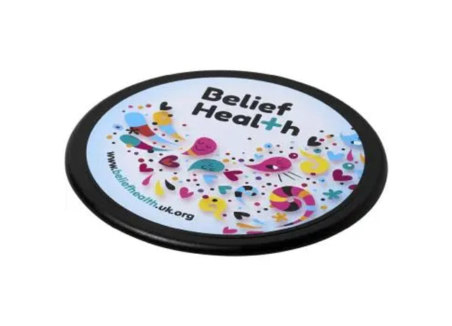 Terran Runder Untersetzer aus 100 % recyceltem Kunststoff - Schwarz: Umweltfreundlich, langlebig, stilvoll, rutschfest TK Gruppe® Grosshandel 