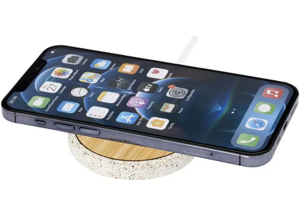 Terrazzo 10W Drahtlose Ladestation aus Bambus - Naturfarben TK Gruppe® Grosshandel 